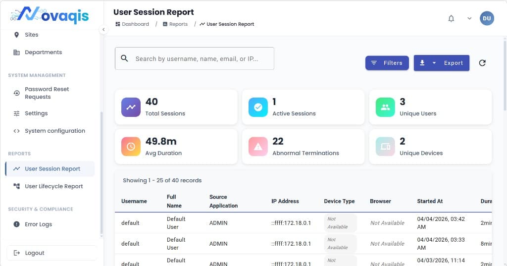 Novaqis Reporting — product preview